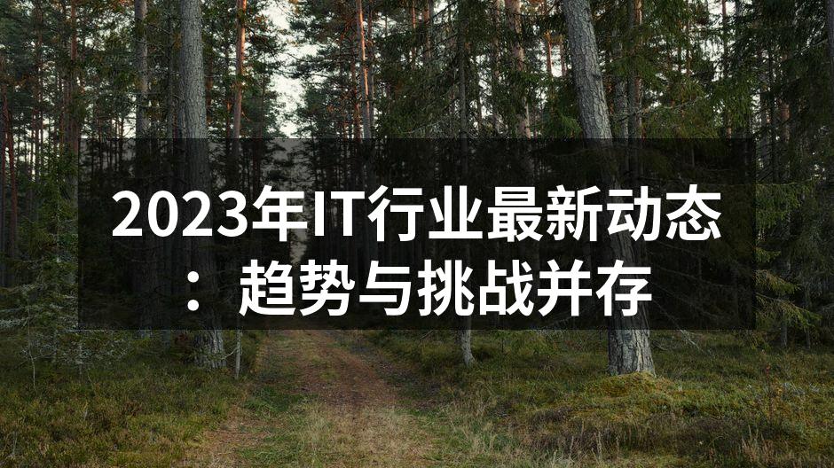 2023年IT行业最新动态:趋势与挑战并存