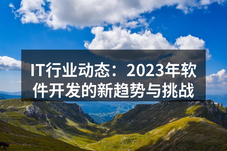 IT行业动态:2023年软件开发的新趋势与挑战